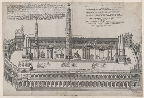 Circus Maximus, from "Speculum Romanae Magnificentiae" by Nicolas Beatrizet, print, 1553