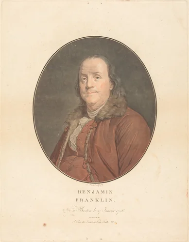 Benjamin Franklin by Joseph Siffred Duplessis; Jean-François Janinet, print, 1789