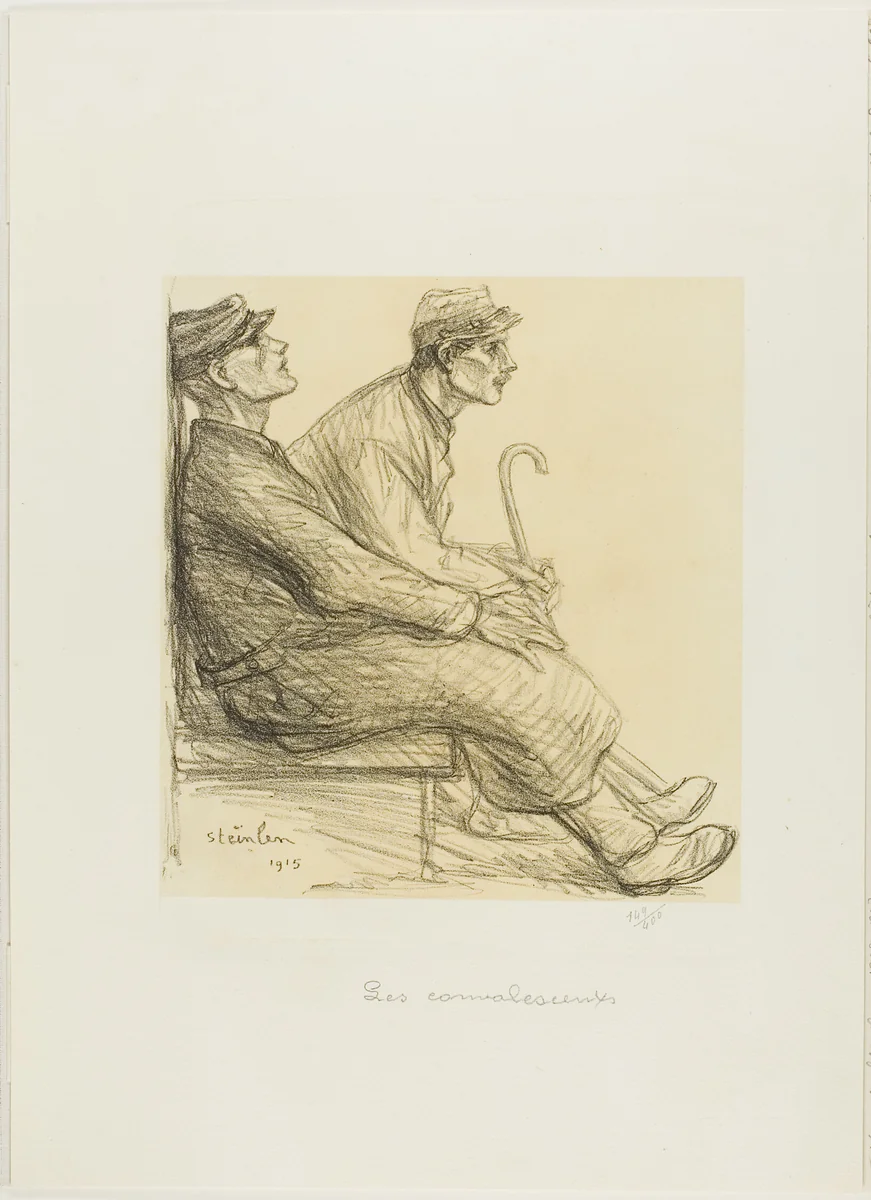 The Convalescents, plate two from Actualités by Théophile Alexandre Steinlen, print, 1915