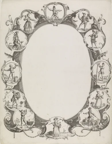 Wensbrief met twaalf maanden by anonymous, print, 1700-1899
