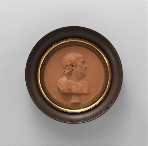 Plaque of Benjamin Franklin by Jean Martin Renaud, artwork, 1794-1797