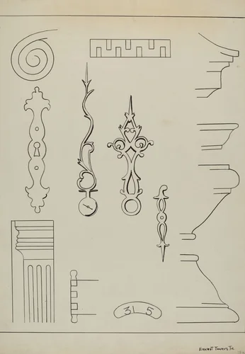 Grandfather's Clock by Ernest A. Towers, Jr., index of american design, 1936