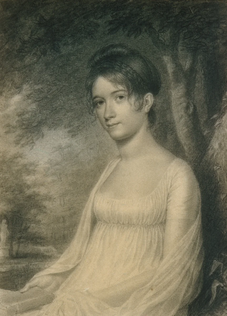 Sarah Russell Church (daughter of Edward Church) by John Vanderlyn, artwork, 1799