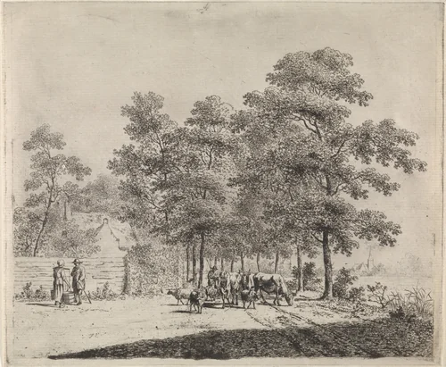 Landweg met herder en vee by Johannes Christiaan Janson, print, 1778-1823