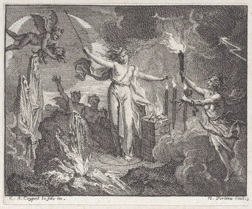 Book 1, Fable 16: The Magician (La Magicienne), from "Fables Nouvelles" by Nicolas Henry Tardieu, print, 1719