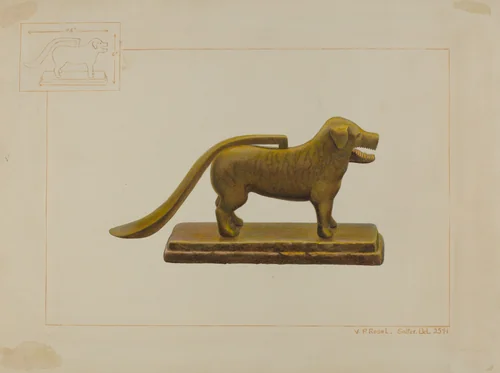 Brass Dog Nutcracker by Gordon Saltar
Vincent P. Rosel, index of american design, 1938