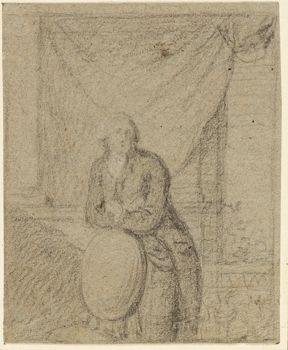 Portrait of a Man Standing in Front of Window by Benjamin West, drawing, 1758-1820