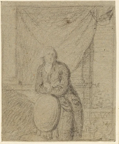 Portrait of a Man Standing in Front of Window by Benjamin West, drawing, 1758-1820