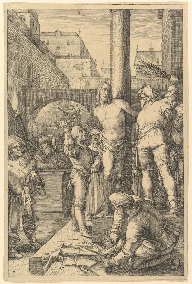 The Flagellation, from "The Passion of Christ" by Hendrick Goltzius, print, 1597