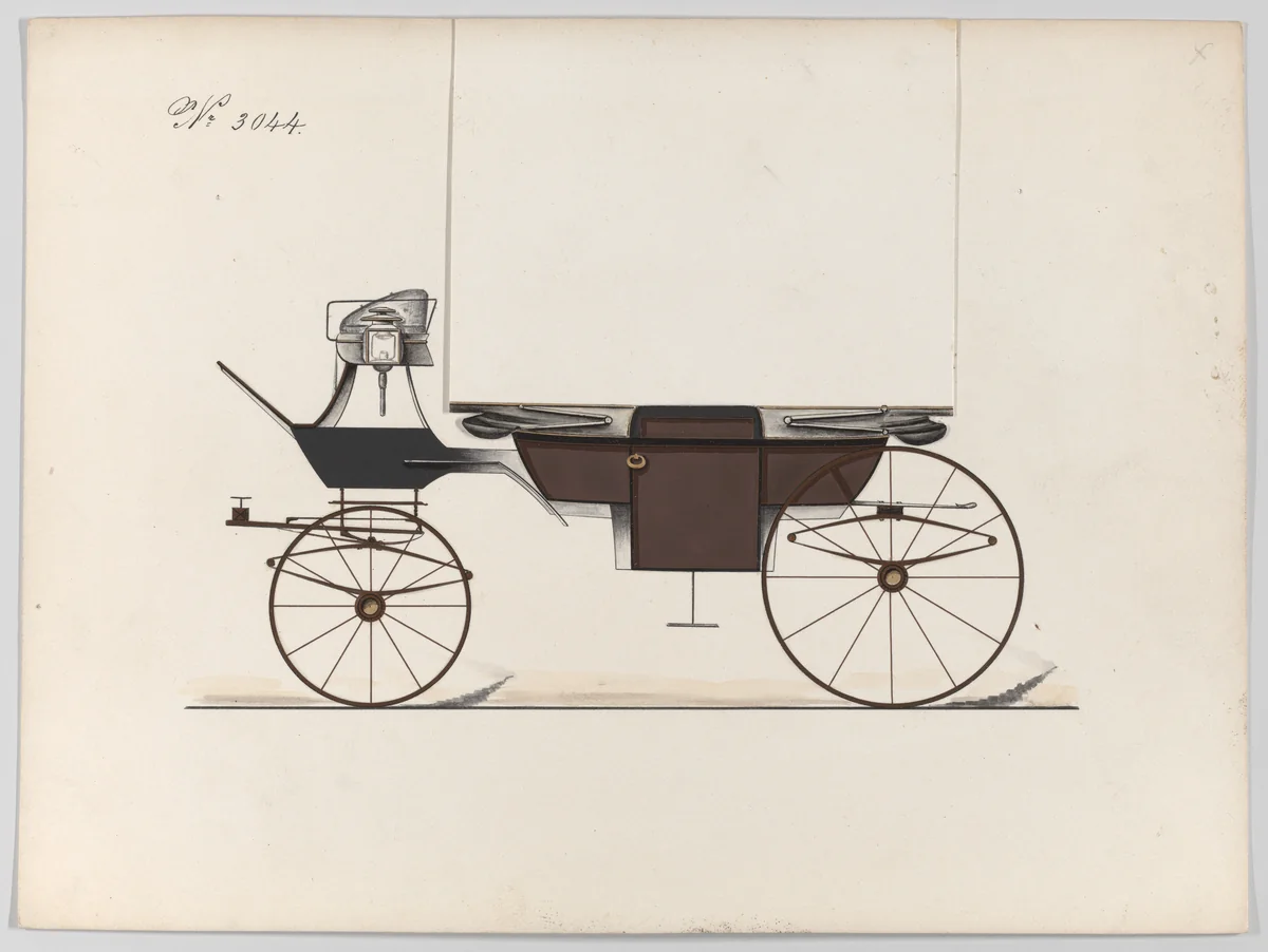 Design for Landau, No. 3044 by Brewster & Co., drawing, 1874