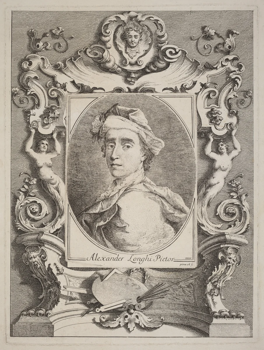 Self-Portrait by Alessandro Longhi, print, 1762