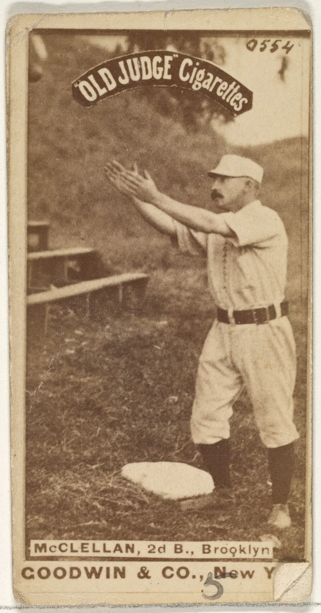 McClellan, 2nd Base, Brooklyn, from the Old Judge series (N172) for Old Judge Cigarettes by Goodwin & Company, photograph, 1887-1890