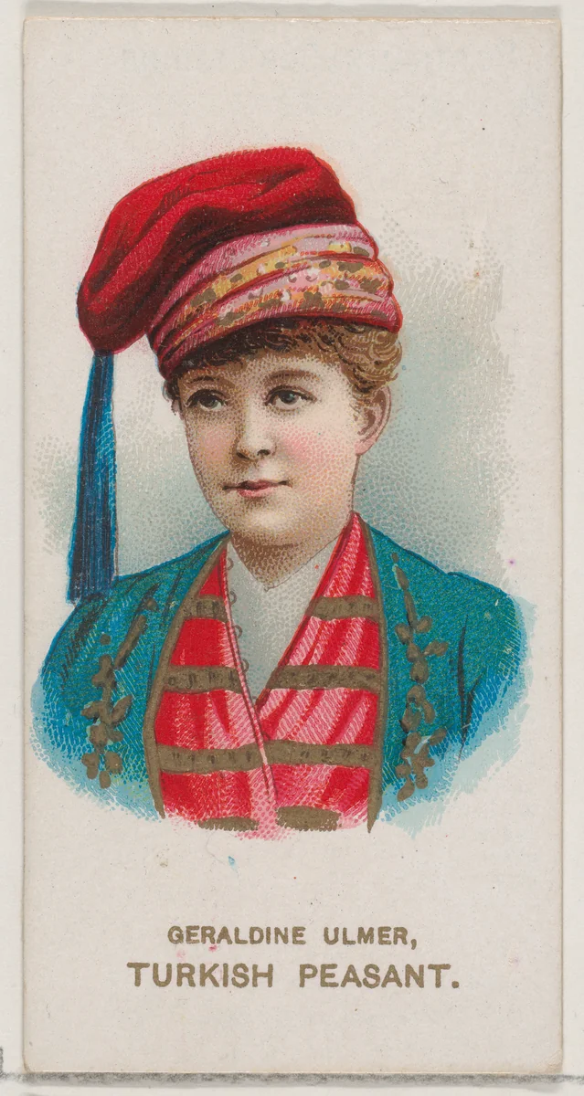 Geraldine Ulmer as Turkish Peasant, from the set Actors and Actresses, Second Series (N71) for Duke brand cigarettes by W. Duke, Sons & Co., print, 1888-1890