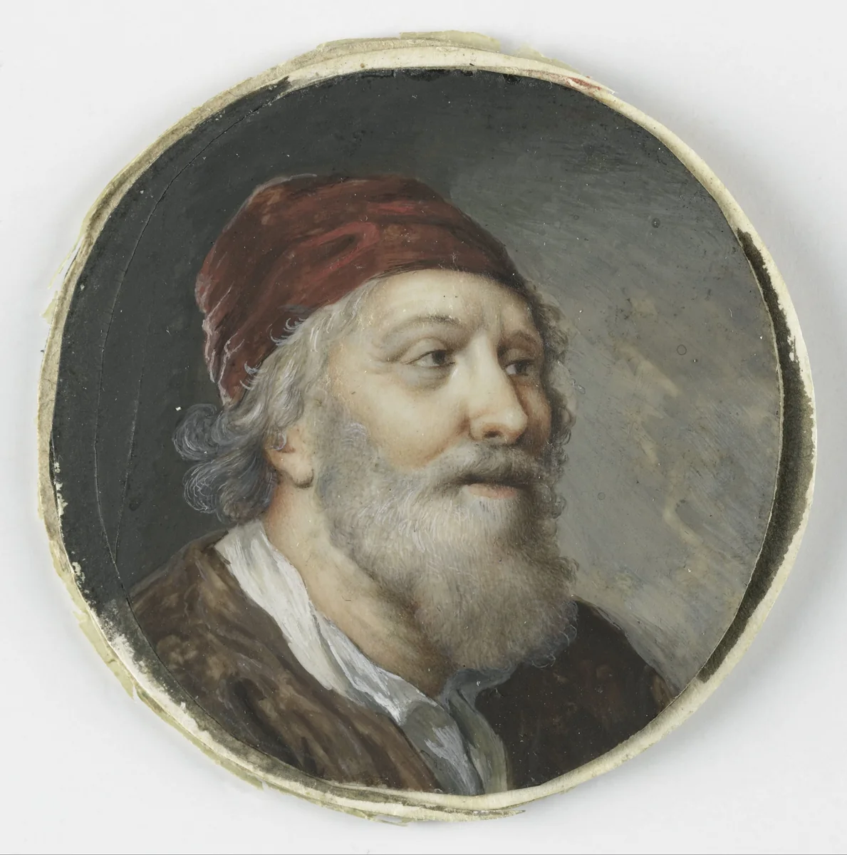 Kop van een oude man by anonymous, painting, 1700-1780