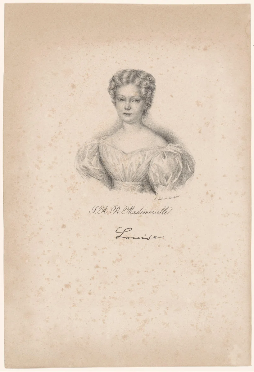 Portret van Louise Maria van Frankrijk by anonymous, print, 1830-1842