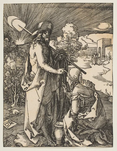 Christ Appearing to Mary Magdalen, from "The Small Passion" by Albrecht Dürer, print, 1510