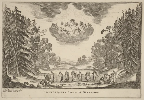 Seconda Scena Selva di Diana by Stefano della Bella, print, 1637