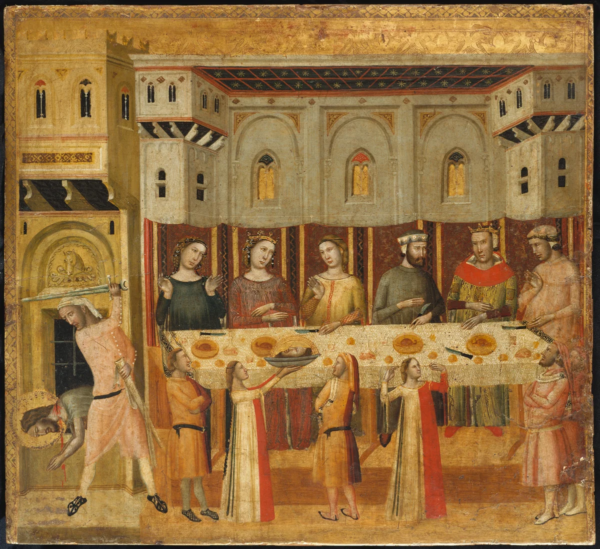 The Feast of Herod and the Beheading of the Baptist by Giovanni Baronzio, painting, 1325-1335