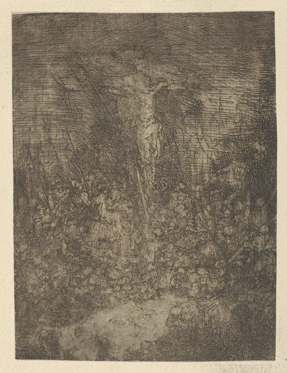 La Crucifixion (The Crucifixion) by Rodolphe Bresdin, print, 1839-1885
