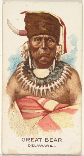 Great Bear, Delaware, from the American Indian Chiefs series (N2) for Allen & Ginter Cigarettes Brands by Allen & Ginter, print, 1888