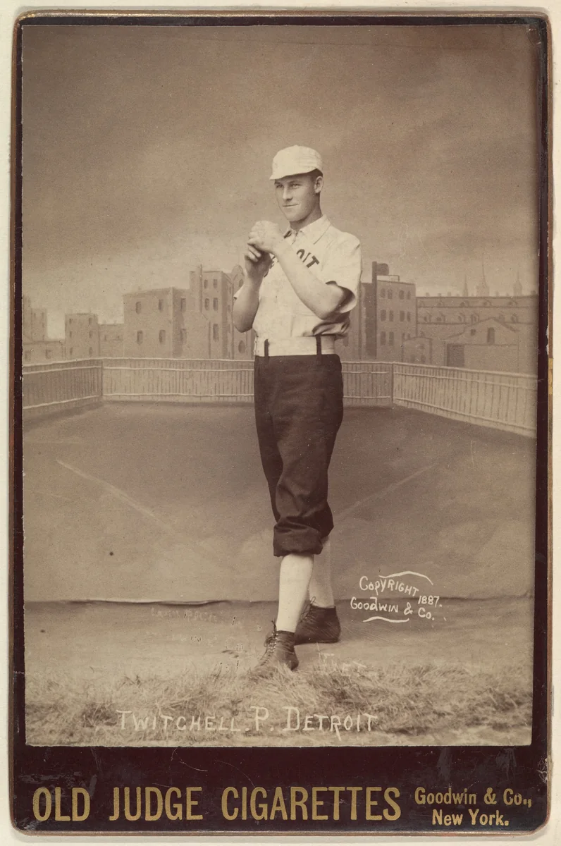 Twitchell, Pitcher, Detroit, from the series Old Judge Cigarettes by Goodwin & Company, photograph, 1887