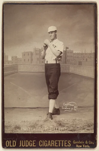 Twitchell, Pitcher, Detroit, from the series Old Judge Cigarettes by Goodwin & Company, photograph, 1887