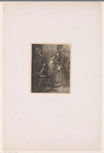 Michel Eyquem de Montaigne bezoekt Torquato Tasso by Louis Gallait, print, 1836-1837