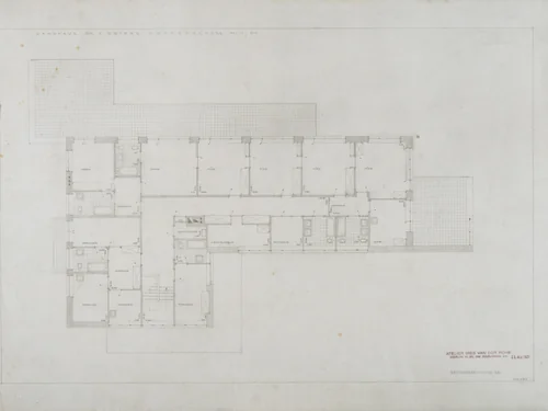Josef Esters House, Krefeld, Germany, Plan, upper story by Ludwig Mies van der Rohe, mies van der rohe archive, 1927