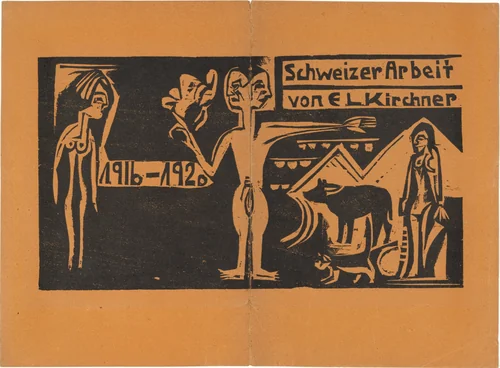 Cover from exhibition catalogue (Titelblatt des Ausstellungskatalogs) Schweizer Arbeit von E.L. Kirchner 1916-1920 by Ernst Ludwig Kirchner, print, 1921