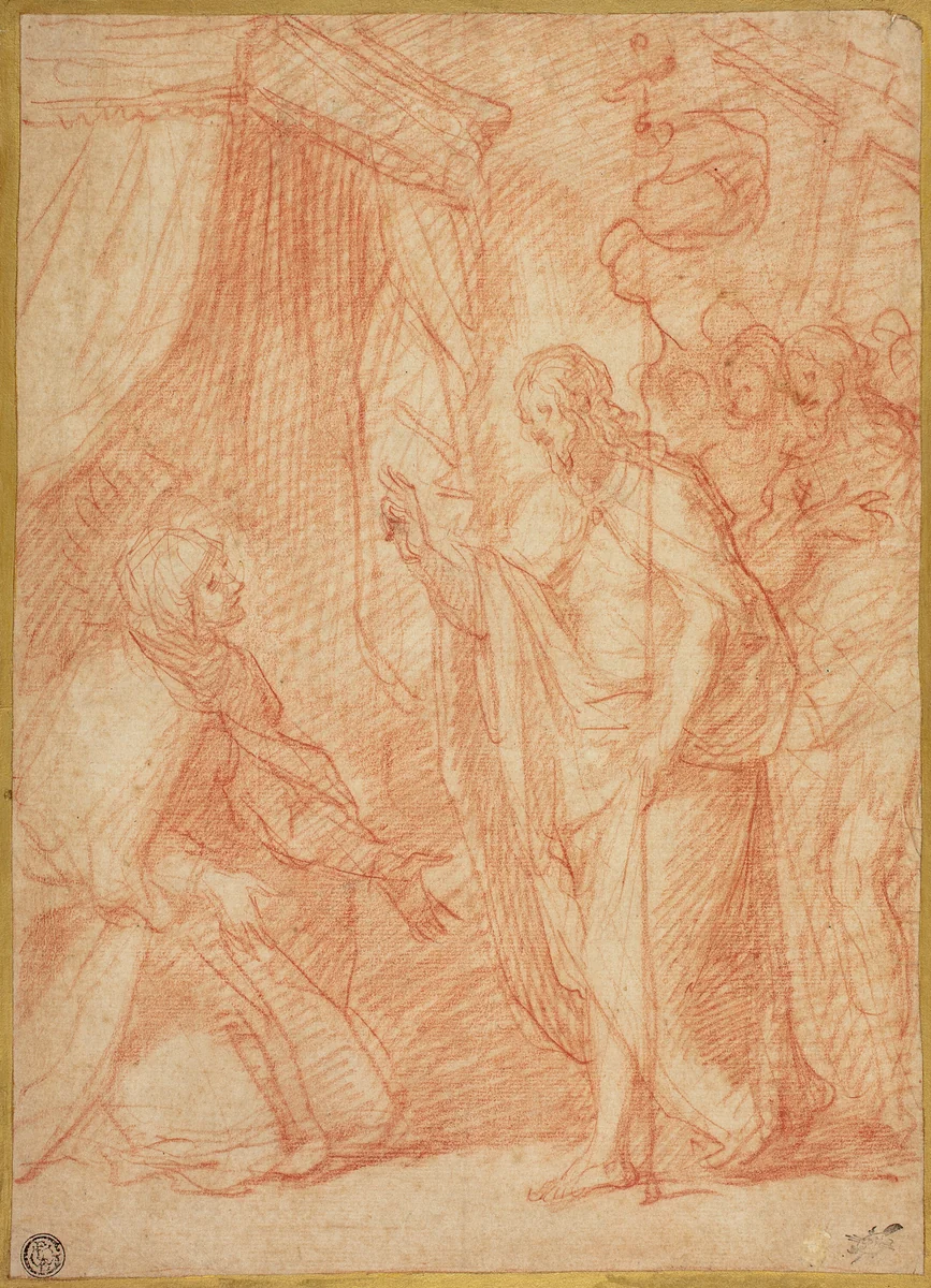 Resurrected Christ Appearing to His Mother by Cesare Dandini or Ottavio Vannini or Camillo Procaccini, drawing, 1605-1658