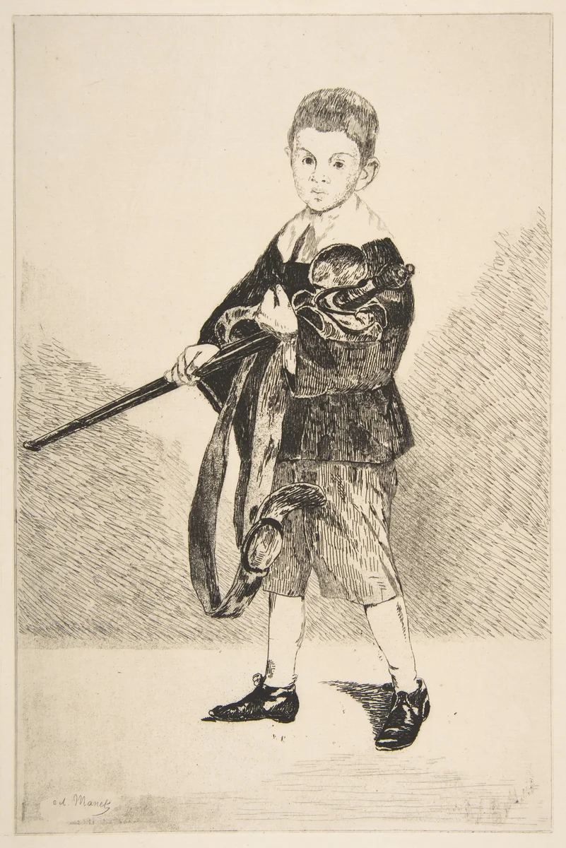 Boy with a Sword, Turned Left by Edouard Manet, print, 1862