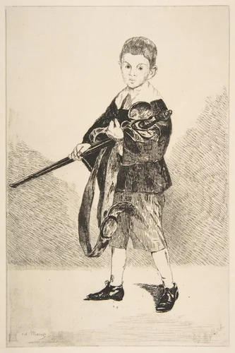 Boy with a Sword, Turned Left by Edouard Manet, print, 1862