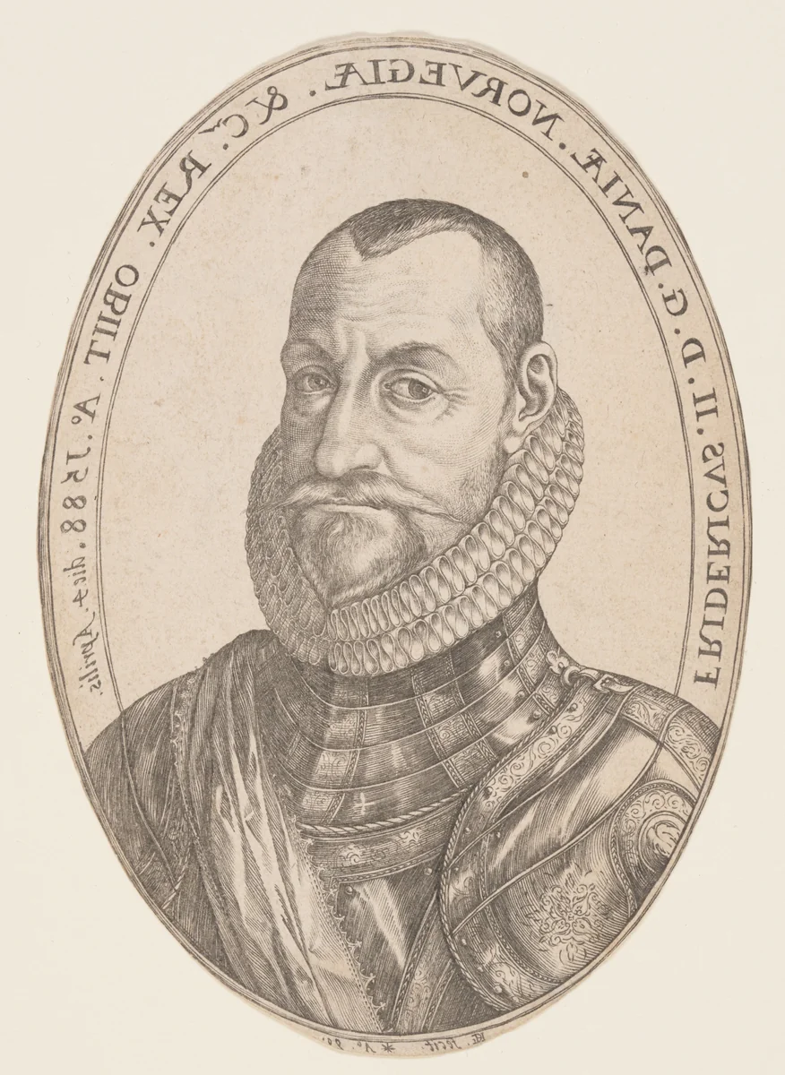 Frederick II, King of Denmark and Norway by Hendrick Goltzius, print, 1590