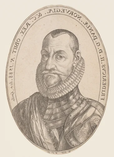 Frederick II, King of Denmark and Norway by Hendrick Goltzius, print, 1590