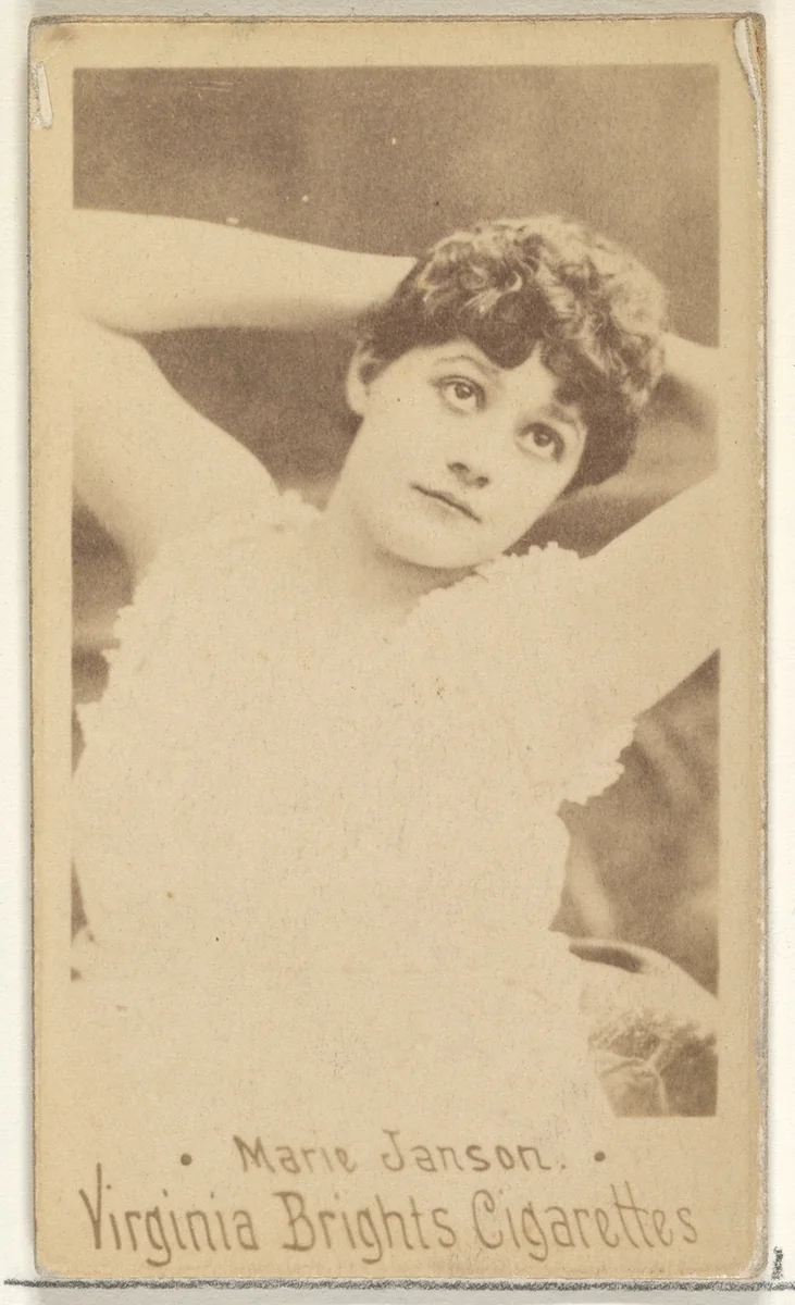 Marie Janson, from the Actors and Actresses series (N45, Type 1) for Virginia Brights Cigarettes by Allen & Ginter, photograph, 1885-1891
