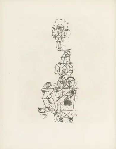 Acrobats (Akrobaten) (plate, page 10) from the periodical Münchner Blätter für Dichtung und Graphik, vol. 1, no. 1 (January 1919) by Paul Klee, periodical, 1919