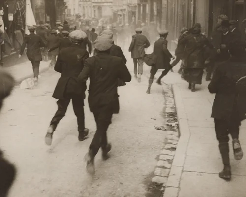 "De Valera's Dramatic Reappearance and Arrest" by Pacific & Atlantic Photos, photograph, 1923