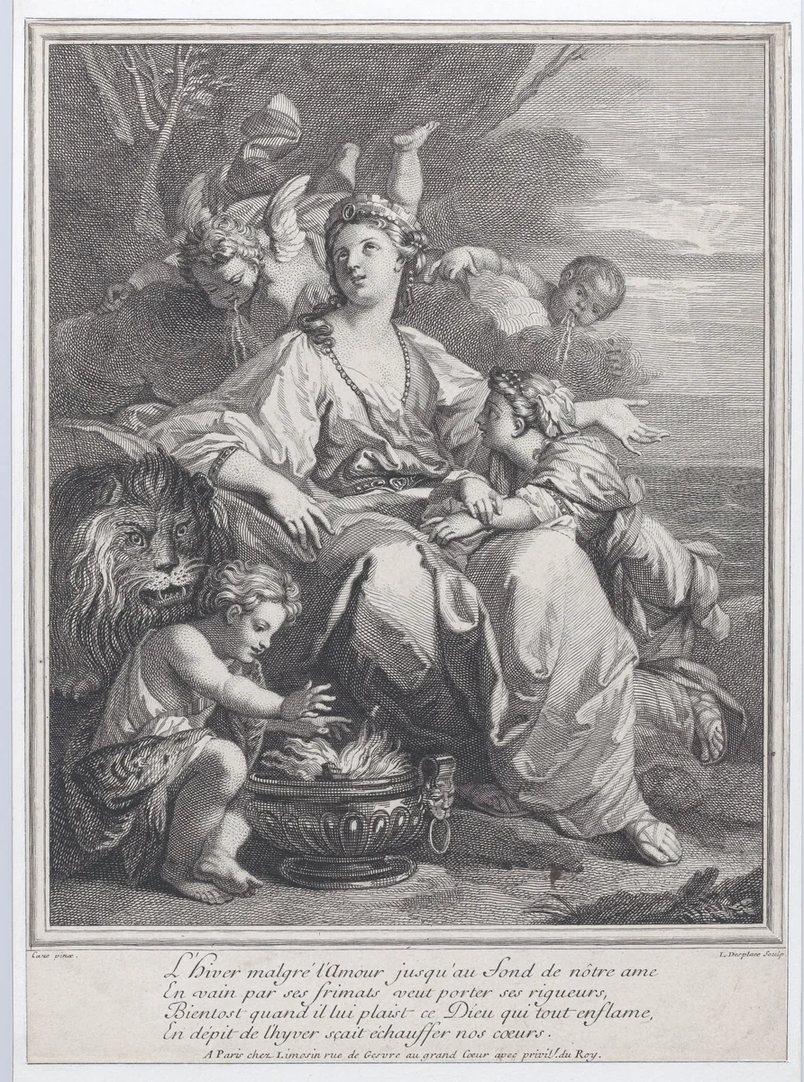 Winter by Louis Desplaces, print, 1700-1739
