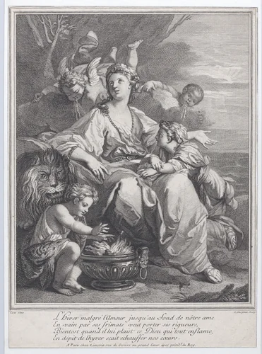Winter by Louis Desplaces, print, 1700-1739
