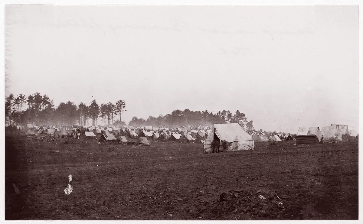 [Winter Quarters of Army of the Potomac, Near Brandy Station, Virginia] by Timothy O'Sullivan, photograph, 1864