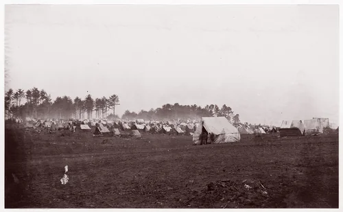 [Winter Quarters of Army of the Potomac, Near Brandy Station, Virginia] by Timothy O'Sullivan, photograph, 1864