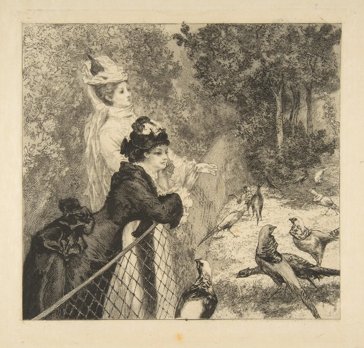 In the Zoological Garden by Félix Bracquemond, print, 1868-1878