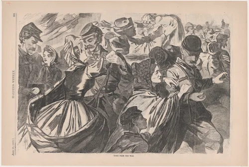 Home from the War (from "Harper's Weekly," Vol. VII) by Winslow Homer, print, 1863