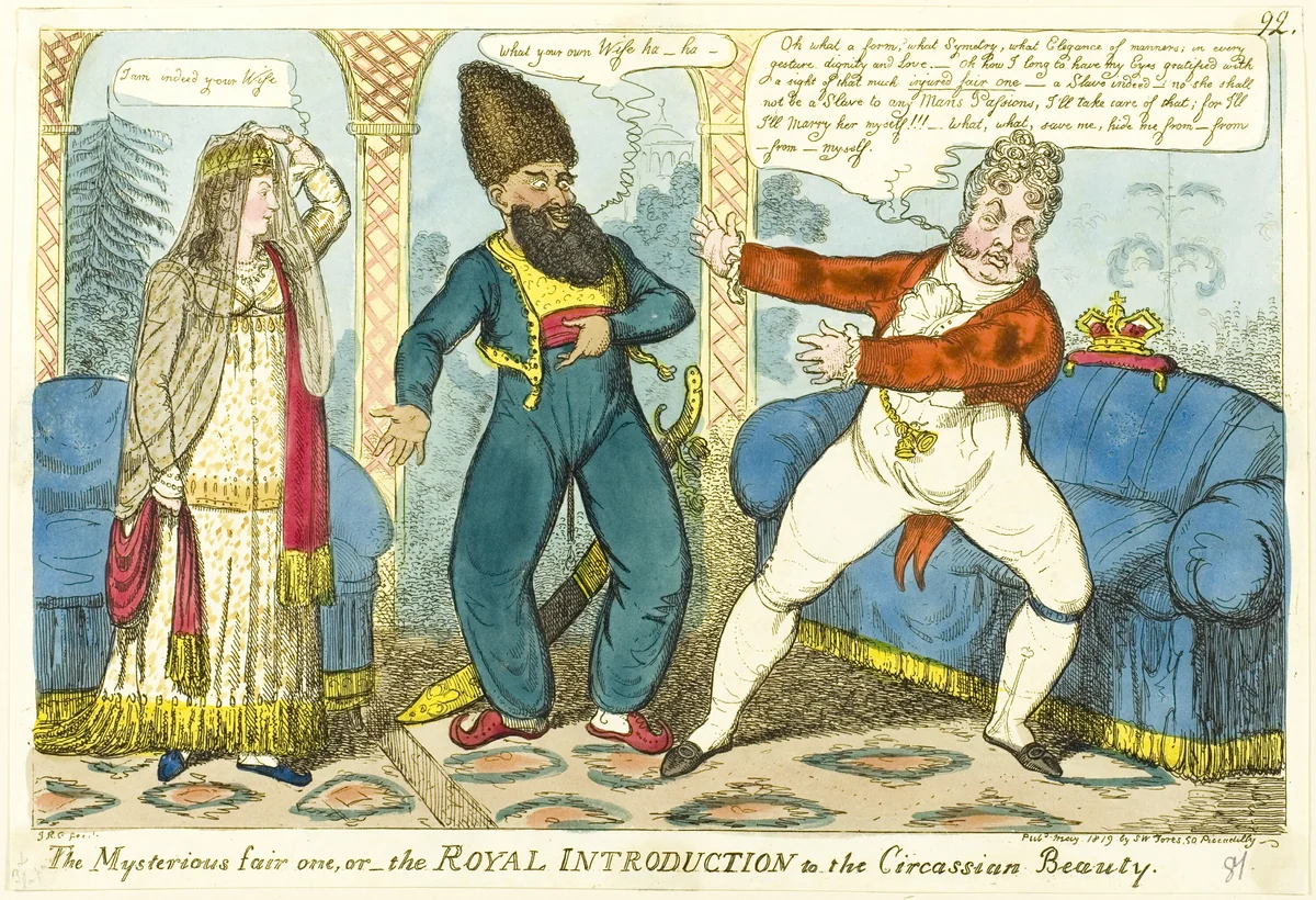The Mysterious Fair One by Isaac Robert Cruikshank, print, 1819