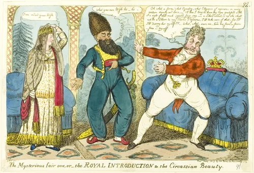 The Mysterious Fair One by Isaac Robert Cruikshank, print, 1819