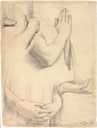 Study of Hands by Jean-Auguste-Dominique Ingres, drawing, 1842