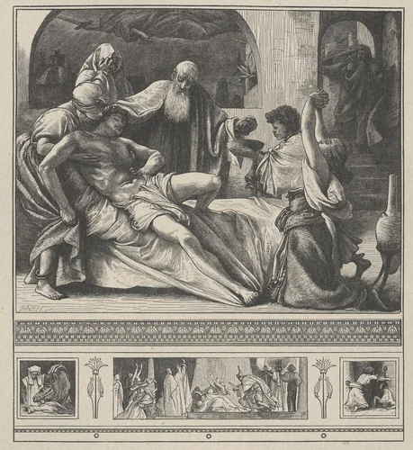 Death of the Firstborn, from "Dalziels' Bible Gallery" by Frederic Leighton, print, 1865-1881