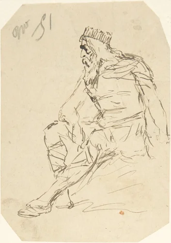 Study of a King by Rodolphe Bresdin, drawing, 1822-1885