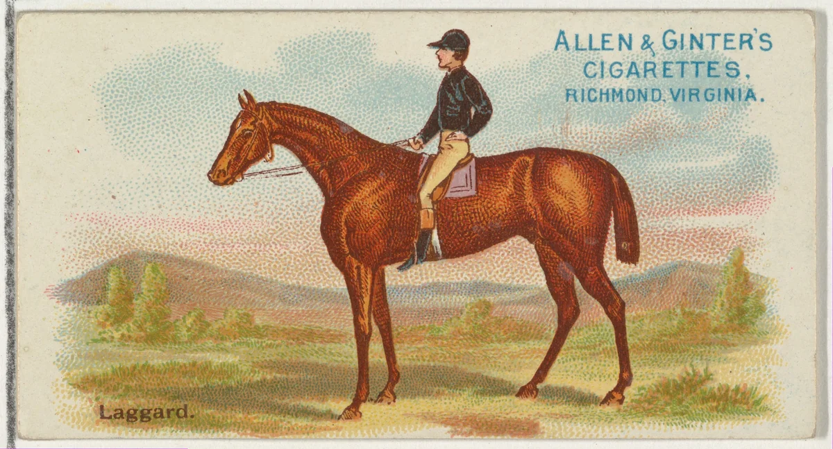 Laggard, from The World's Racers series (N32) for Allen & Ginter Cigarettes by Allen & Ginter, print, 1888