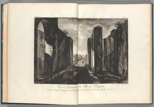 View of the interior of the city of Pompeii, from "Antiquités de Pompeïa, tome premier, Antiquités de la Grande Grèce..." (Antiquities of Pompeii, volume one, Antiquities of Great Greece...), volume 1, plate 6 by Francesco Piranesi, print, 1804